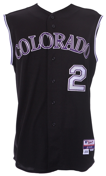 2014 Troy Tulowitzki Colorado Rockies Signed Game Worn Alternate Jersey Vest (MEARS LOA/JSA)