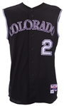 2014 Troy Tulowitzki Colorado Rockies Signed Game Worn Alternate Jersey Vest (MEARS LOA/JSA)