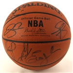1998-99 Milwaukee Bucks Team Signed ONBA Stern Baketball w/ 14 Signatures Including Ray Allen, Glenn Robinson, George Karl & More (JSA)