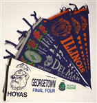 1960s-90s Football & Basketball Full Size Pennant Collection - Lot of 71 w/ OJ Simpson, Rose Bowl, Final Four & More