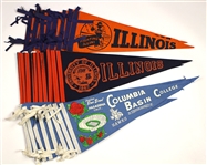 1960's-90's Football & Basketball Full Size Pennant Collection - Lot of 71 w/ OJ Simpson, Rose Bowl, Final Four & More