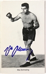 1980s Max Schmeling Heavy Weight Boxing Champion Autographed 4”x6” Card (JSA)
