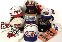 1990s Chicago Bulls Memorabilia Collection - Lot of 59 w/ Championship Hats, Towels & More