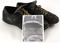 1950-60s Warren Spahn Boston Milwaukee Braves Game Worn Cleats (MEARS / Spahn Family LOA)