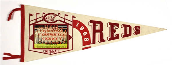 1968 High Grade Peter Rose Cincinnati Reds Photo Pennant