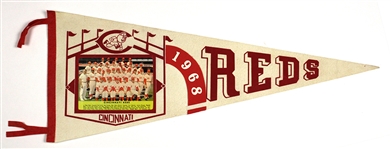 1968 High Grade Peter Rose Cincinnati Reds Photo Pennant