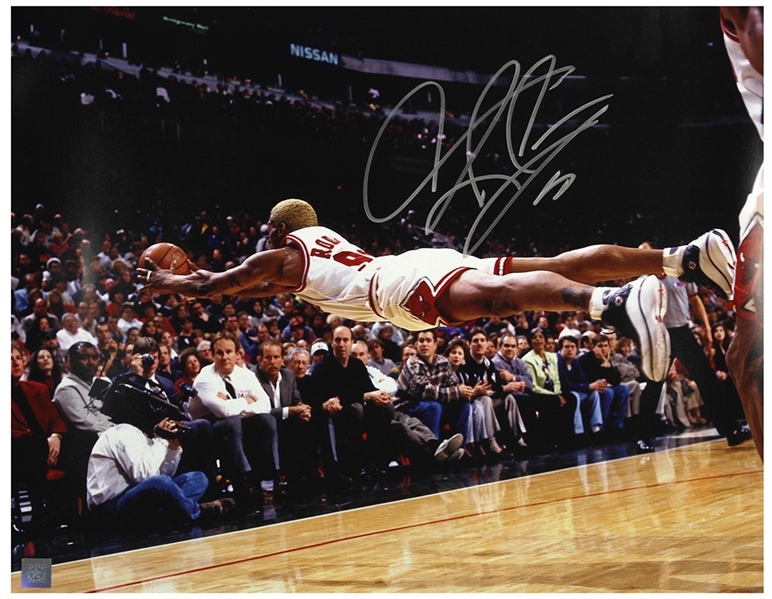 1990s Dennis Rodman Chicago Bulls Signed 16" x 20" Photo (JSA)