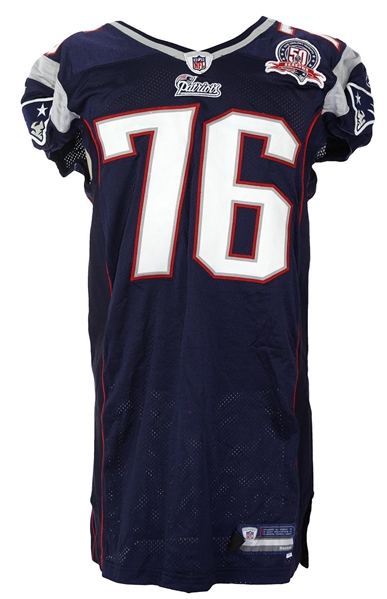 2009 Steve Williams New England Patriots Preseason Home Jersey w/ Franchise 50th Anniversary Patch (MEARS LOA)