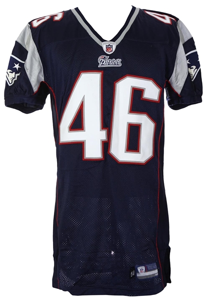 2009 Paris Lenon New England Patriots Preseason Home Jersey (MEARS LOA)