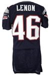 2009 Paris Lenon New England Patriots Preseason Home Jersey (MEARS LOA)