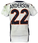 2014 (November 30) CJ Anderson Denver Broncos Game Worn Road Jersey (MEARS LOA/Panini & Team COA) 32 Carries, 168 Yards, Receiving TD