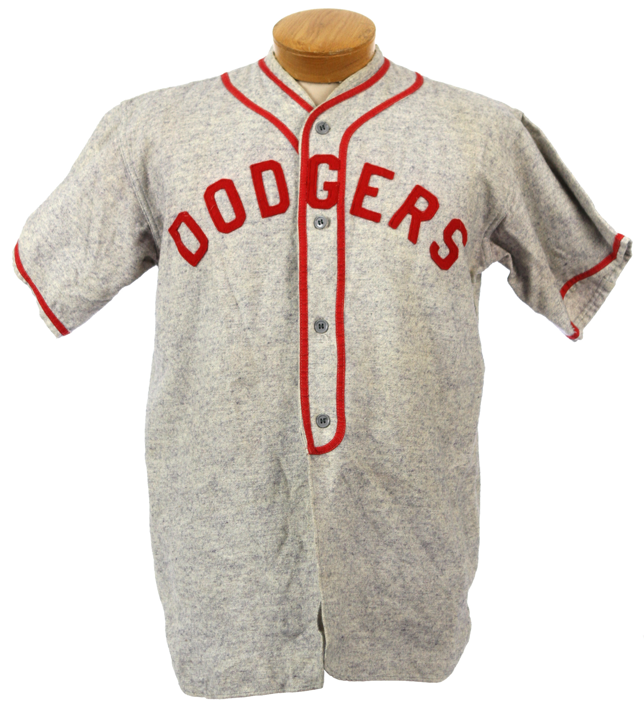 Lot Detail - 1940's Hackett Motor Sales Dodgers Game Worn Flannel Baseball  Jersey (MEARS LOA)