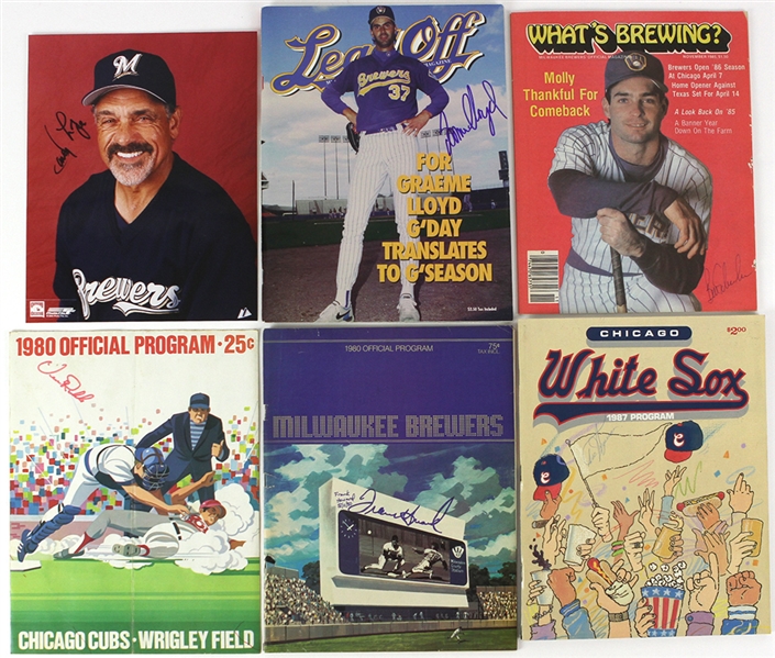 1970s-90s Baseball Signed Photo & Program Collection - Lot of 12 w/ Teddy Higuera, Vern Ruhle, Frank Howard & More (JSA)
