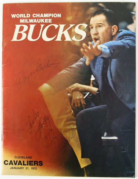 1972 Milwaukee Bucks Cleveland Cavaliers Multi Signed Program w/ 8 Signatures (JSA)