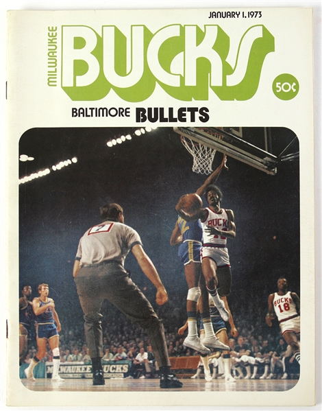 1973 Dick Cunningham Milwaukee Bucks Signed Program (JSA)