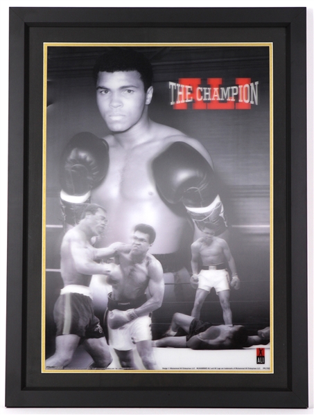 2000s Muhammad Ali World Heavyweight Champion 23.5" x 31.5" Framed "The Champion" 3-D Hologram Print