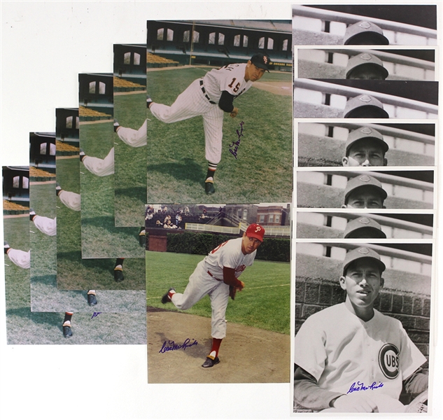 1949-64 Cal McLish Cubs/White Sox/Phillies Signed 8" x 10" Photos - Lot of 14 (JSA)