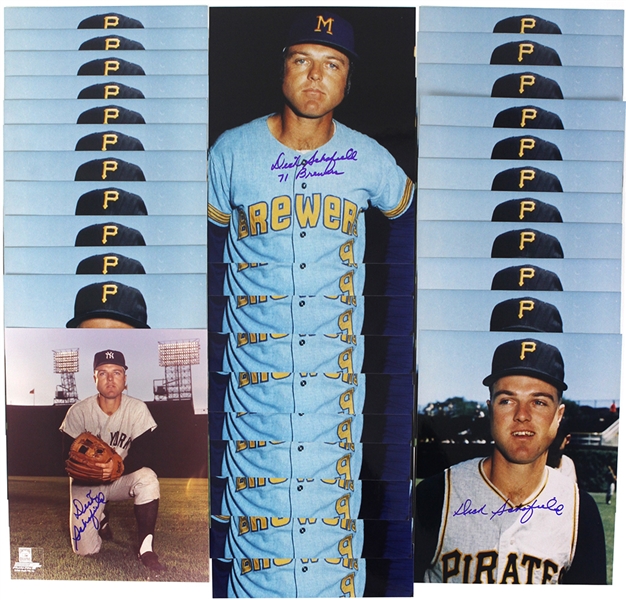 1958-71 Dick Schofield Pirates/Yankees/Brewers Signed 8" x 10" Photos - Lot of 39 (JSA)