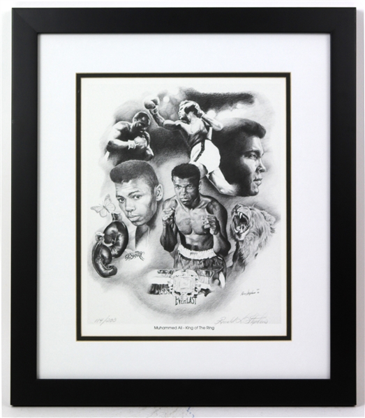 1993 Muhammad Ali King of the Ring 18" x 21" Framed Ronald Stephens Artist Signed Lithograph