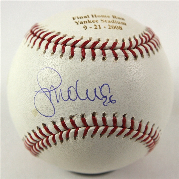 2008 Jose Molina New York Yankees Signed OML Selig "Final Home Run Yankee Stadium" Commemorative Baseball (MLB Hologram/Steiner)