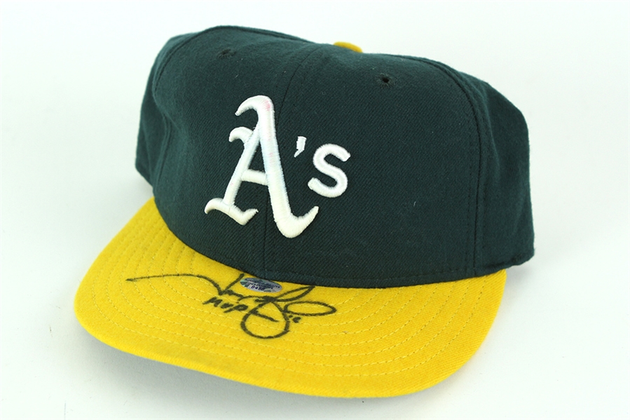 2001 Jason Giambi Oakland Athletics Signed Game Worn Cap (MEARS LOA/JSA)