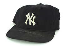 1985-87 Rickey Henderson New York Yankees Signed Game Worn Cap (MEARS LOA/JSA) "Fine Example"