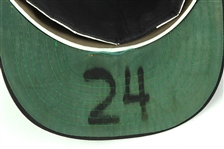 1985-87 Rickey Henderson New York Yankees Signed Game Worn Cap (MEARS LOA/JSA) Fine Example