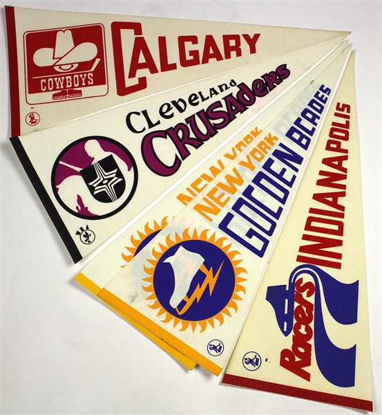 1972-1978 WHA Hockey 29” Pennant collection (12)