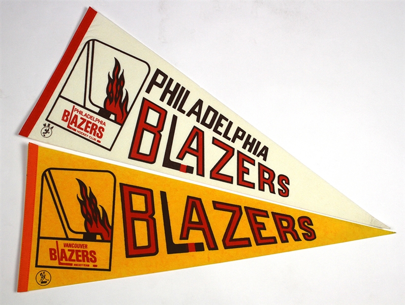 1972-1975 WHA Vancouver / Philadelphia Blazers Pennant Collection (2)