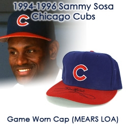 1994-96 Sammy Sosa Chicago Cubs Signed Game Worn Cap (MEARS LOA/JSA)