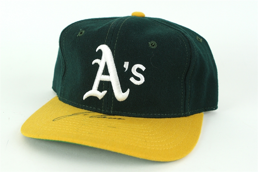 1985-87 Jose Canseco Oakland Athletics Signed Game Worn Cap (JSA)