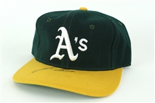1985-87 Jose Canseco Oakland Athletics Signed Game Worn Cap (JSA)