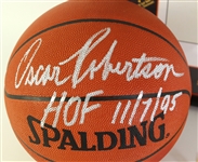 1995 Oscar Robertson Wisconsin Sports Hall of Fame Memorabilia Collection - Lot of 5 w/ Rare Dual Signed Basketball, Signed Lithograph & More (JSA)