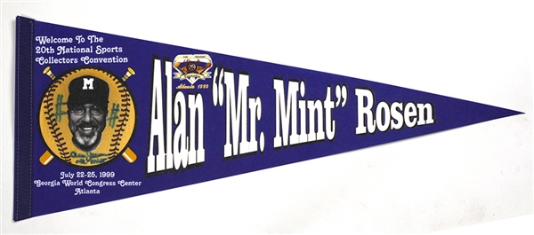1999 (July 22-25) Alan Mr. Mint Rosen Autographed National Sports Collectors Convention 29” Promotional Pennant