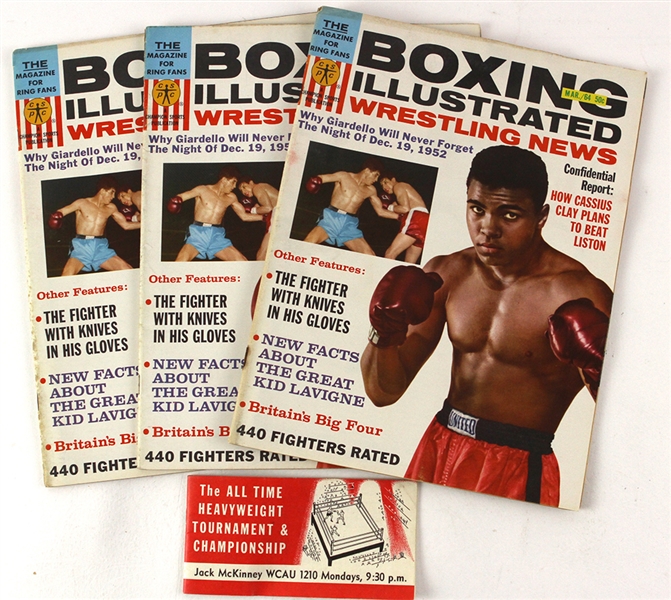 1964 Cassius Clay Boxing Illustrated & Wrestling News & Jack McKinney Tournament & Championship Booklet