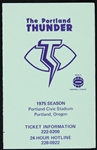 1975 Portland Thunder WFL Pocket Schedule
