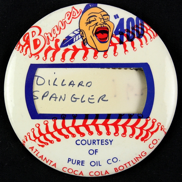 1960s Atlanta Braves 400 Club 3.5" Pinback Button