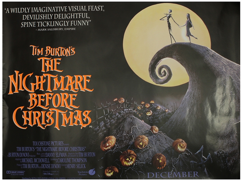1993 Nightmare Before Christmas 30" x 40" Movie Poster 