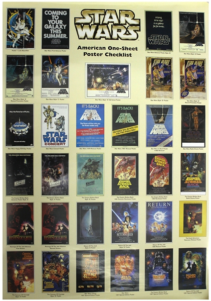 1997 Star Wars American One Sheet Movie Poster Checklist 27" x 40" Poster