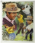 1996 Sam Snead 7 Tim Major Champion Golfer Signed 21" x 27" Lithograph (JSA) 35/300