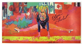 1976 Olga Korbut Olympic Gold Medalist Signed 14" x 23" Lithograph (JSA)