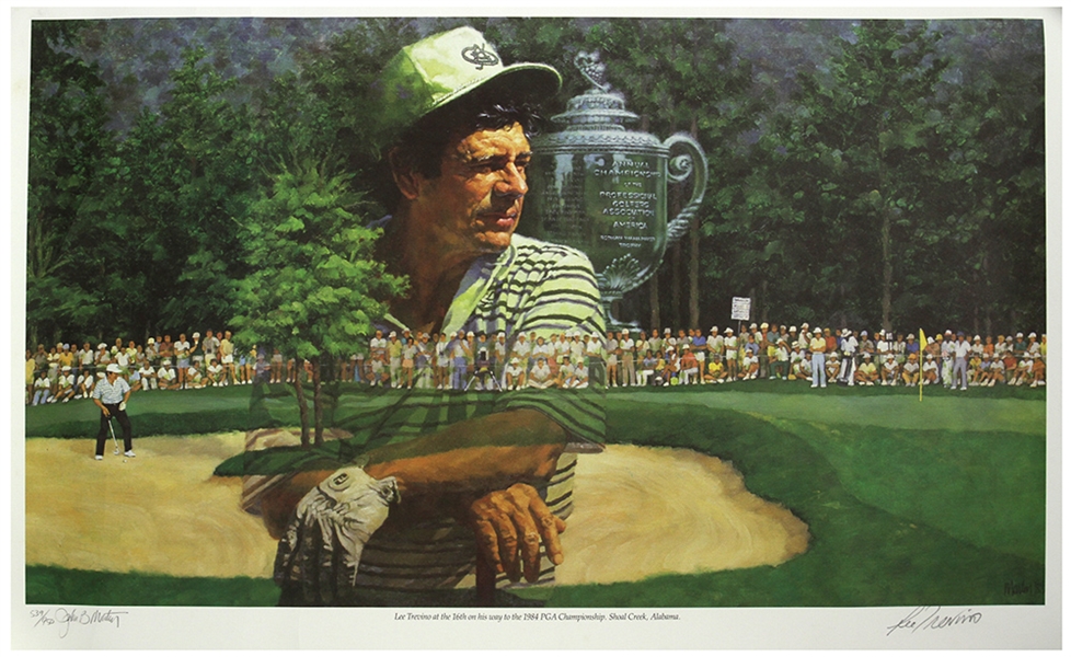 1988 Lee Trevino 6 Time Major Champion Golger Signed 18" x 28" Lithograph (JSA) 539/950