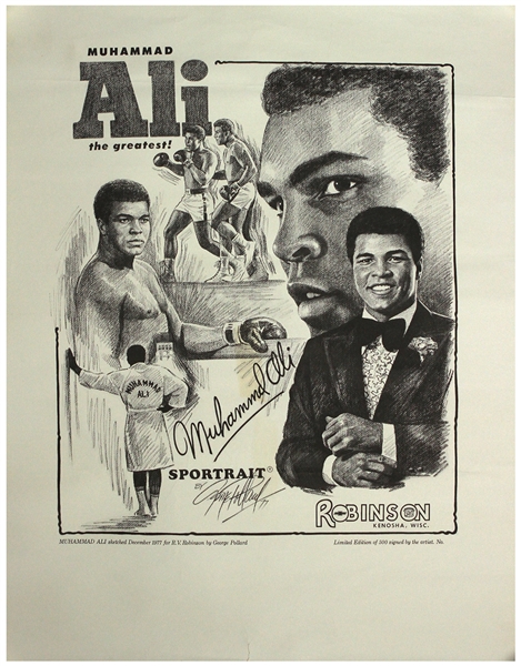 1977 Muhammad Ali World Heavyweight Champion 17" x 23" Sportrait Lithograph