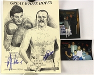 1980s Chuck Wepner Gerry Cooney Singed 11" x 14" Great White Hopes Lithograph (JSA) 459/1000