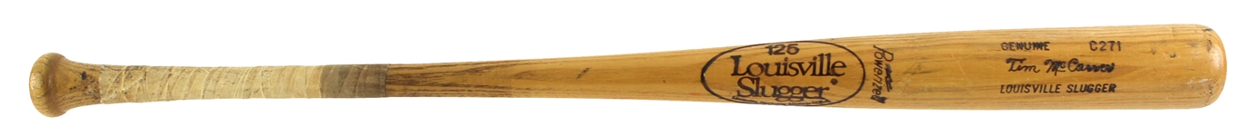 1980 Tim McCarver Philadelphia Phillies Louisville Slugger Professional Model Bat (MEARS LOA)