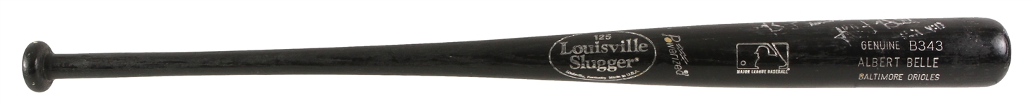 1999-2000 Albert Belle Baltimore Orioles Signed Louisville Slugger Professional Model Game Used Bat (MEARS LOA/JSA)