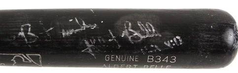 1999-2000 Albert Belle Baltimore Orioles Signed Louisville Slugger Professional Model Game Used Bat (MEARS LOA/JSA)