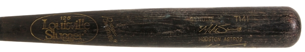 1991-96 Mike Simms Houston Astros Signed Louisville Slugger Professional Model Game Used Bat (MEARS LOA/JSA)