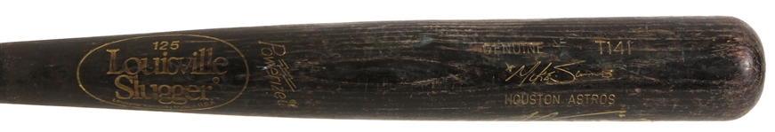 1991-96 Mike Simms Houston Astros Signed Louisville Slugger Professional Model Game Used Bat (MEARS LOA/JSA)
