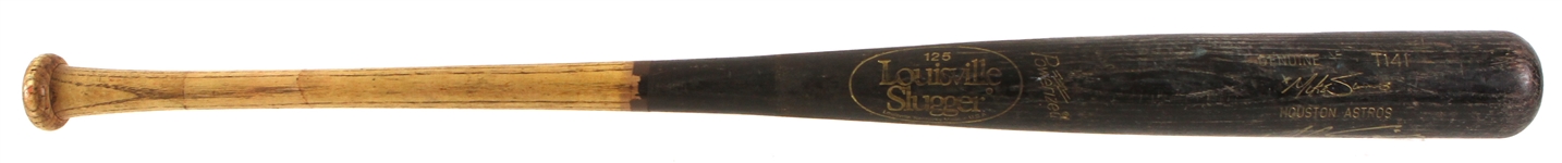 1991-96 Mike Simms Houston Astros Signed Louisville Slugger Professional Model Game Used Bat (MEARS LOA/JSA)